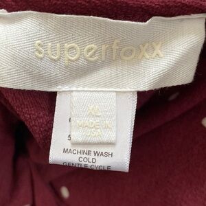 Superfoxx burgundy and white polka dot wrap dress